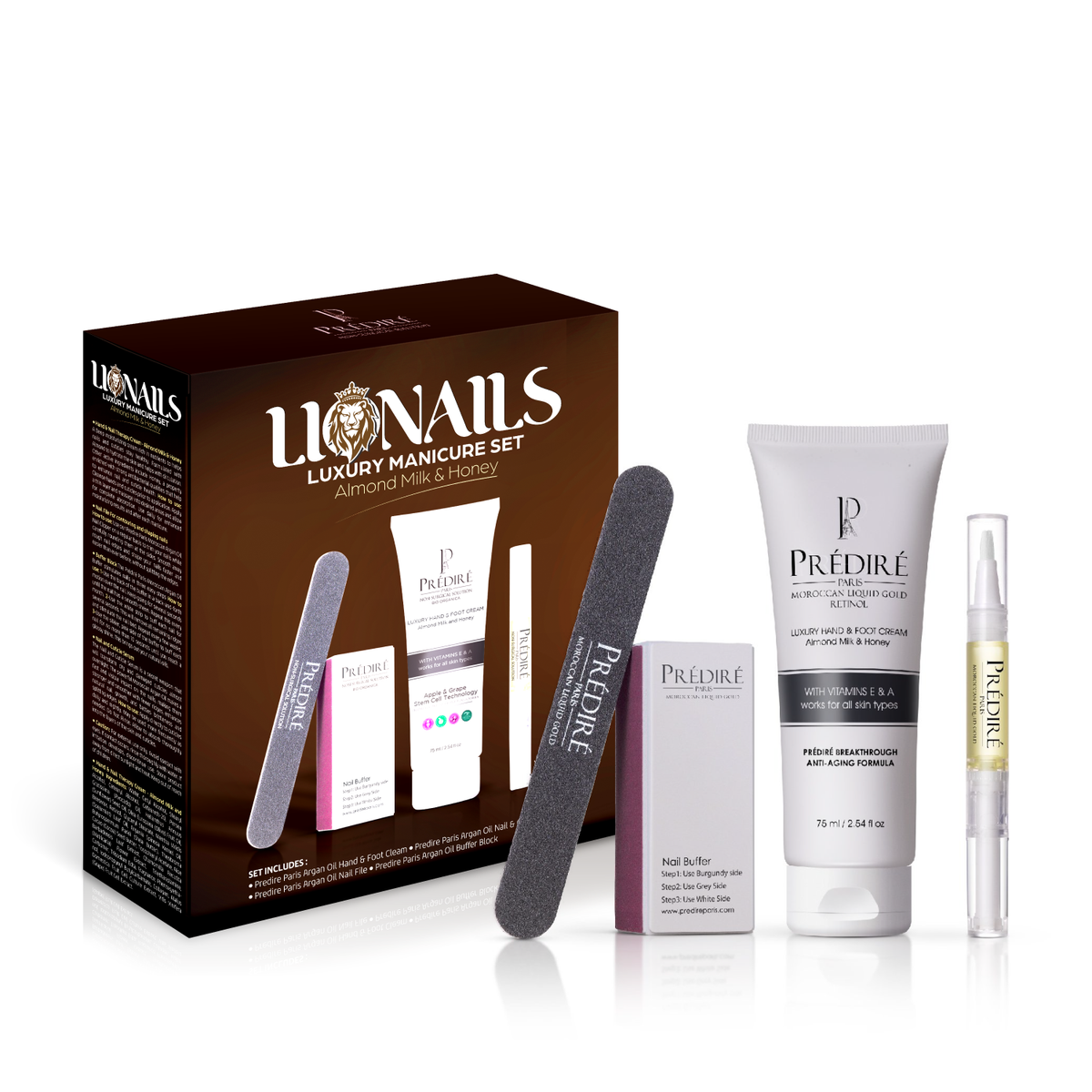 Lionails Luxury Manicure Set | Almond Milk and Honey 4-Piece Set
